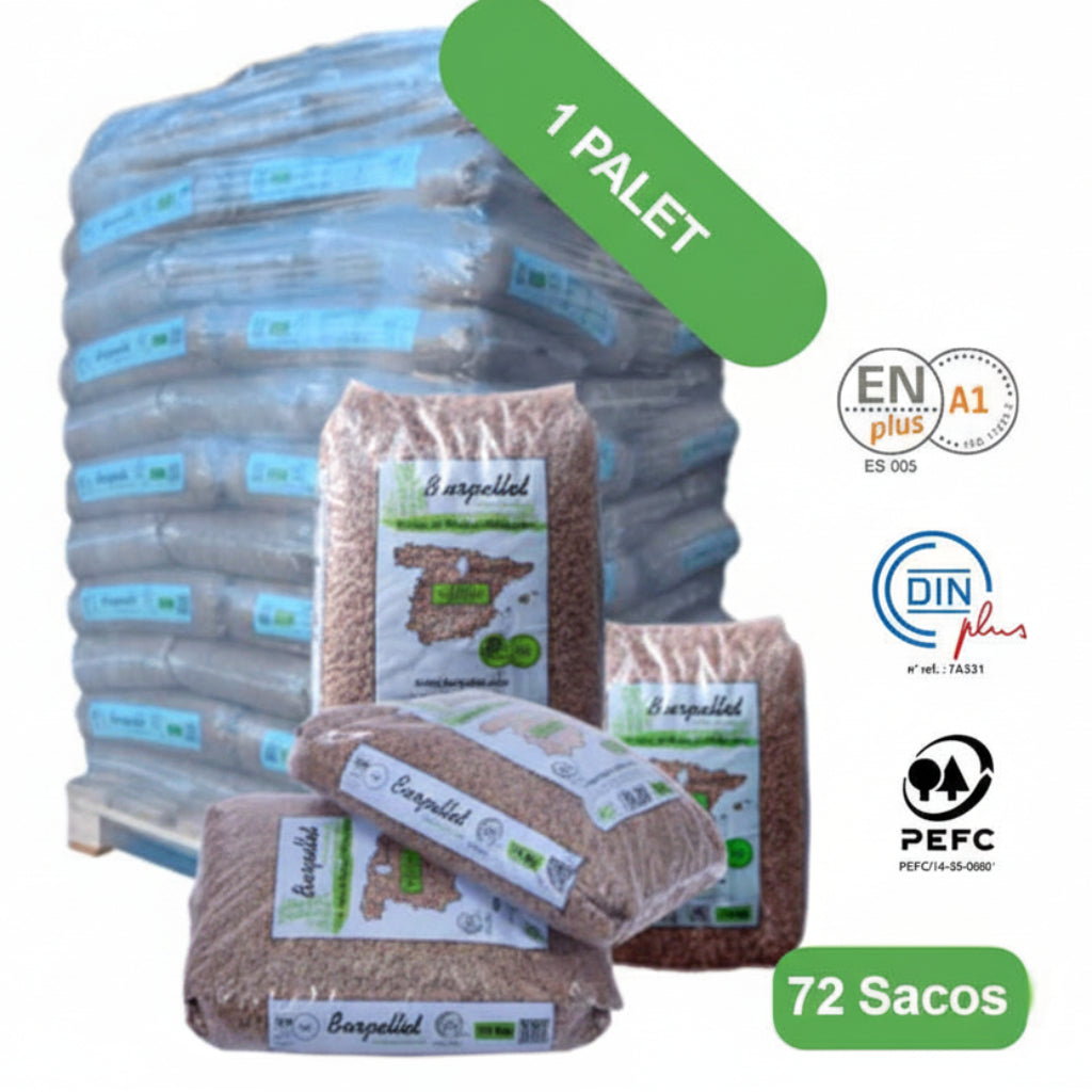 Burpellet - 1 Palet de 72 Sacos certificado Enplus 15 kg