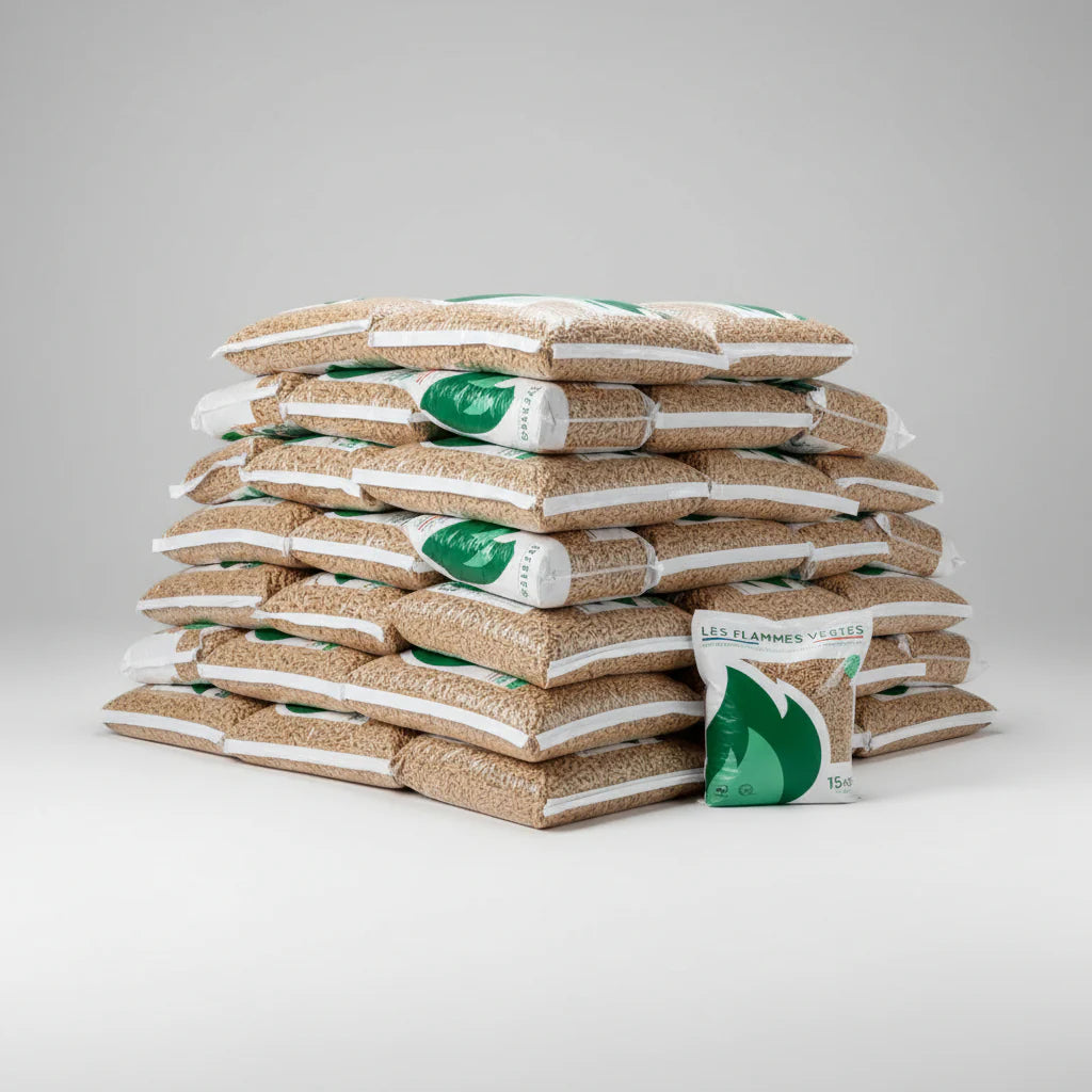 Pellets de madera lamas verdes - 65 sacos 975 kg
