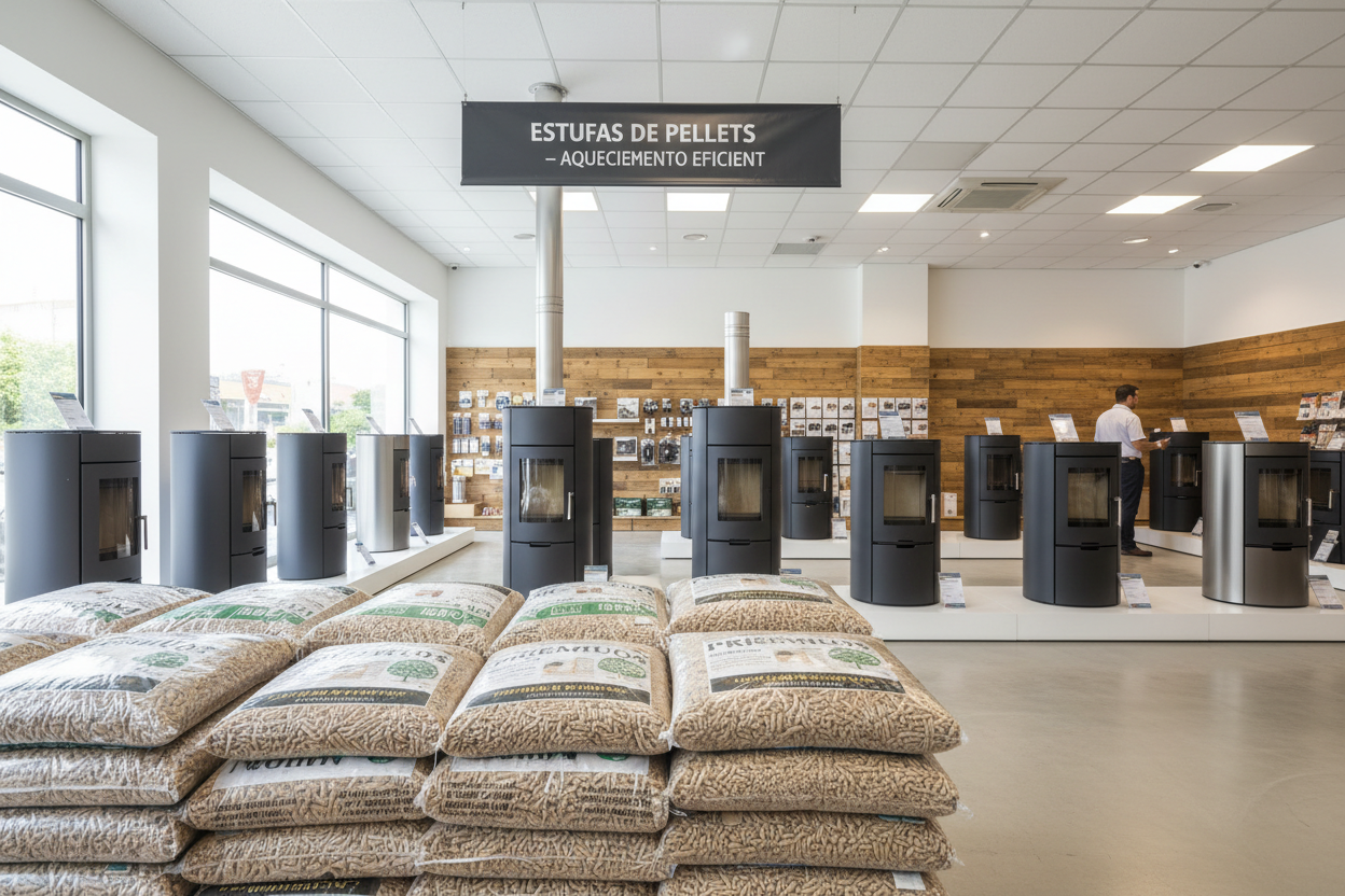 image de pellets et estufas en magasin